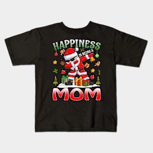 Happiness Is Being A Mom Santa Christmas Kids T-Shirt